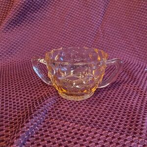 Elegant Crystal Sugar Bowl with Handles